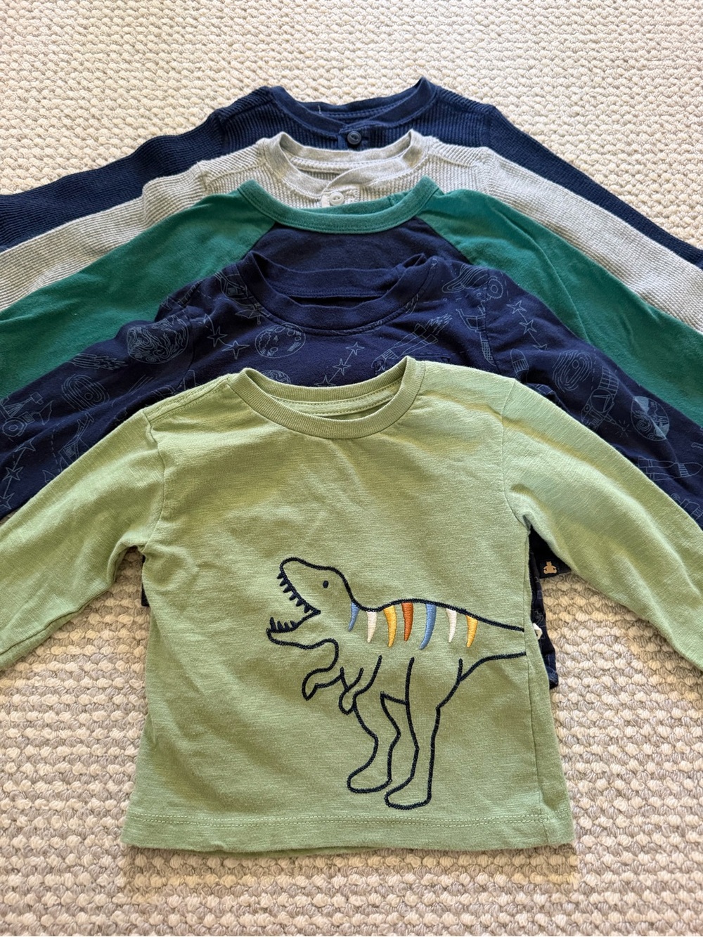 Baby Gap & Little Me Long Sleeve Shirt Bundle | 12–18 Months | 5 Pieces
